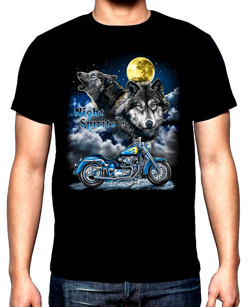 T-SHIRTS Harley Davidson, wolves, men's  t-shirt, 100% cotton, S to 5XL